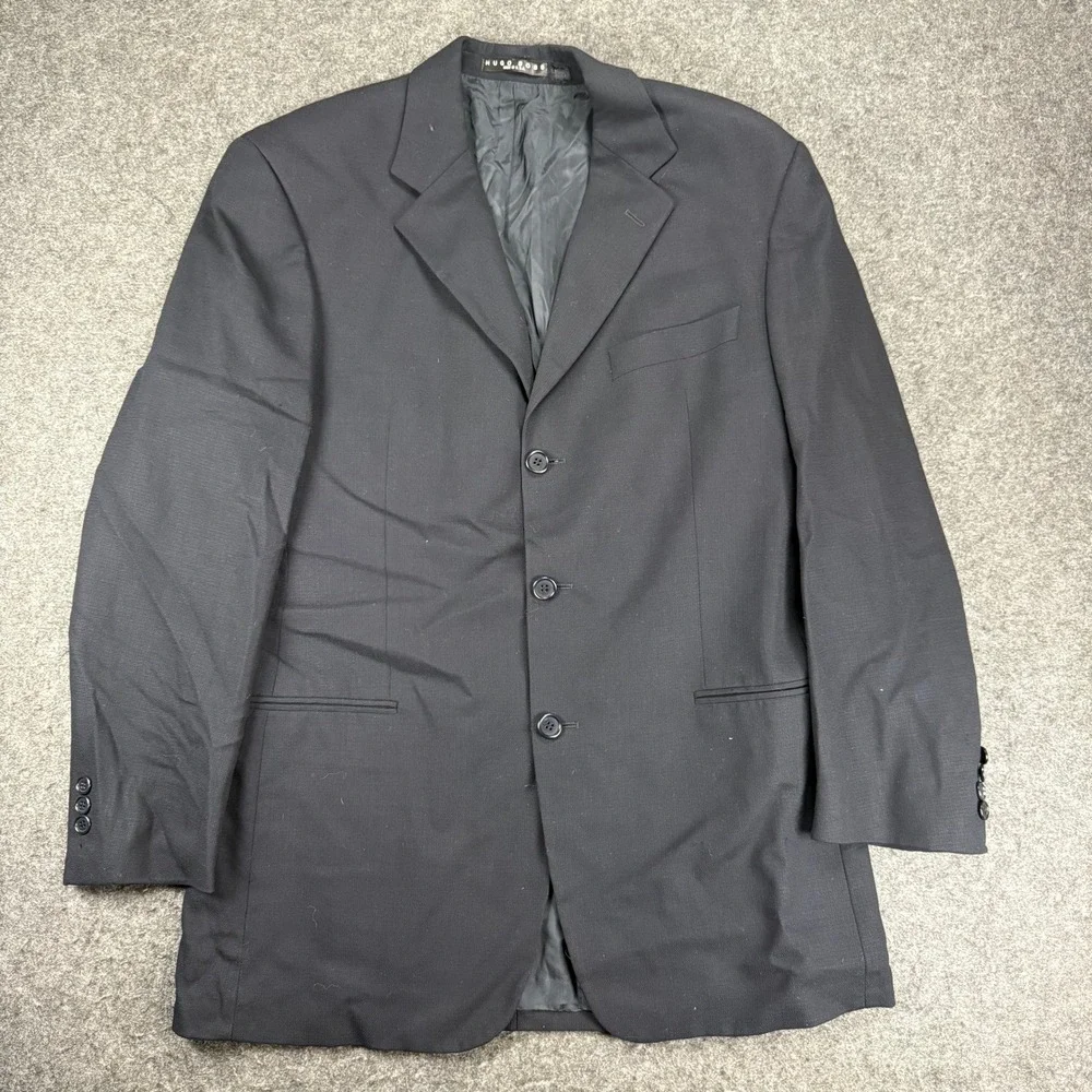Hugo Boss Men's Black‎ 40R Virgin Wool Blazer Made in USA Sport Coat